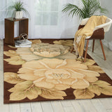 Nourison Tropics TS09 Floral Handmade Tufted Indoor Area Rug Brown 5'3" x 8'3" 99446546074