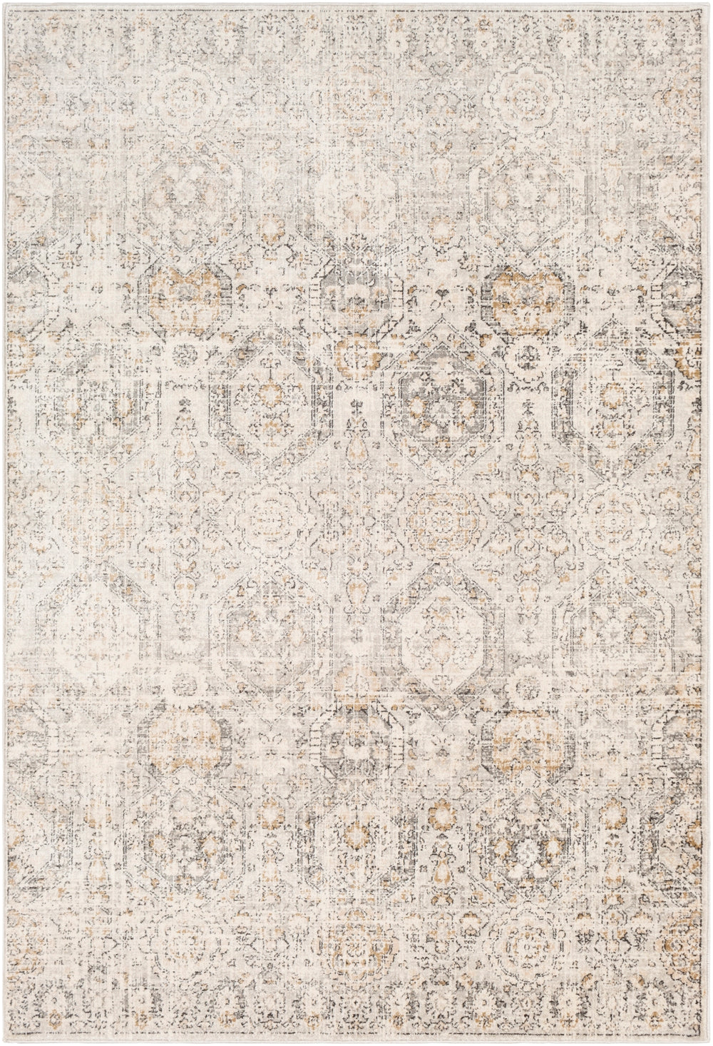 Indigo IGO-2306 Traditional Polypropylene Rug IGO2306-81012 Medium Gray, Charcoal, Tan, Black, Beige, White 100% Polypropylene 8'10" x 12'