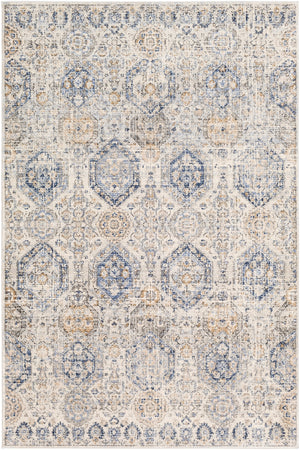 Indigo IGO-2308 Traditional Polypropylene Rug IGO2308-9124 Bright Blue, Navy, Tan, Charcoal, Medium Gray, Black, Beige, White 100% Polypropylene 9' x 12'4"