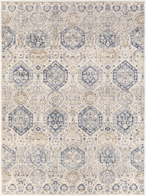 Indigo IGO-2308 Traditional Polypropylene Rug IGO2308-710102 Bright Blue, Navy, Tan, Charcoal, Medium Gray, Black, Beige, White 100% Polypropylene 7'10" x 10'2"