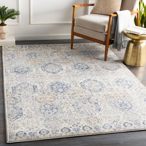 Indigo IGO-2308 Traditional Polypropylene Rug IGO2308-9124 Bright Blue, Navy, Tan, Charcoal, Medium Gray, Black, Beige, White 100% Polypropylene 9' x 12'4"