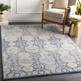 Indigo IGO-2309 Traditional Polypropylene Rug IGO2309-9124 Navy, Bright Blue, Tan, Medium Gray, White, Beige 100% Polypropylene 9' x 12'4"