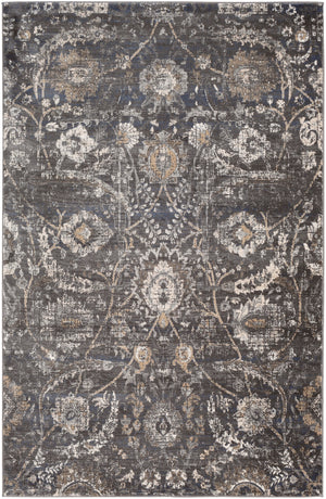 Indigo IGO-2317 Traditional Polypropylene Rug IGO2317-9124 Black, Charcoal, Tan, Beige, White 100% Polypropylene 9' x 12'4"