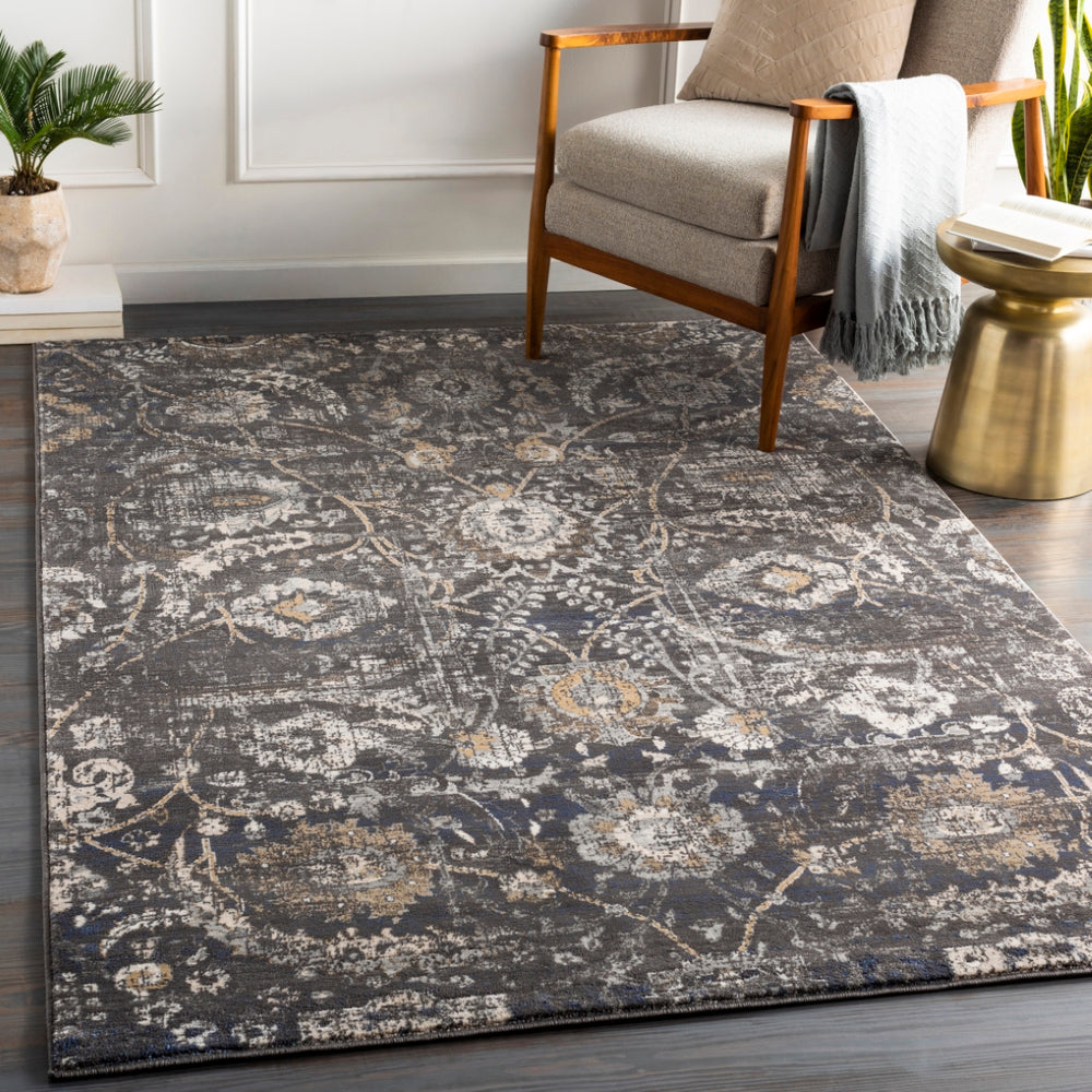 Indigo IGO-2317 Traditional Polypropylene Rug IGO2317-9124 Black, Charcoal, Tan, Beige, White 100% Polypropylene 9' x 12'4"
