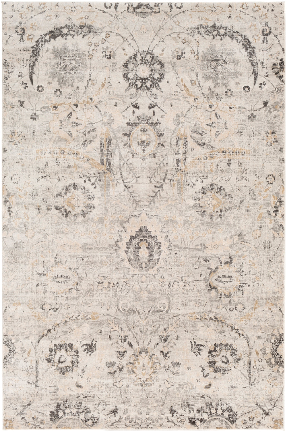 Indigo IGO-2318 Traditional Polypropylene Rug IGO2318-9124 Charcoal, Tan, Black, Beige, Medium Gray, White 100% Polypropylene 9' x 12'4"