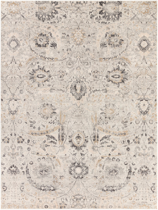 Indigo IGO-2318 Traditional Polypropylene Rug IGO2318-710102 Charcoal, Tan, Black, Beige, Medium Gray, White 100% Polypropylene 7'10" x 10'2"