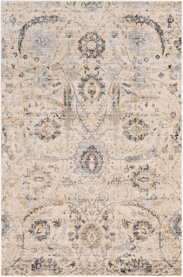 Indigo IGO-2319 Traditional Polypropylene Rug IGO2319-9124 Charcoal, Beige, Black, Medium Gray, Tan, White 100% Polypropylene 9' x 12'4"