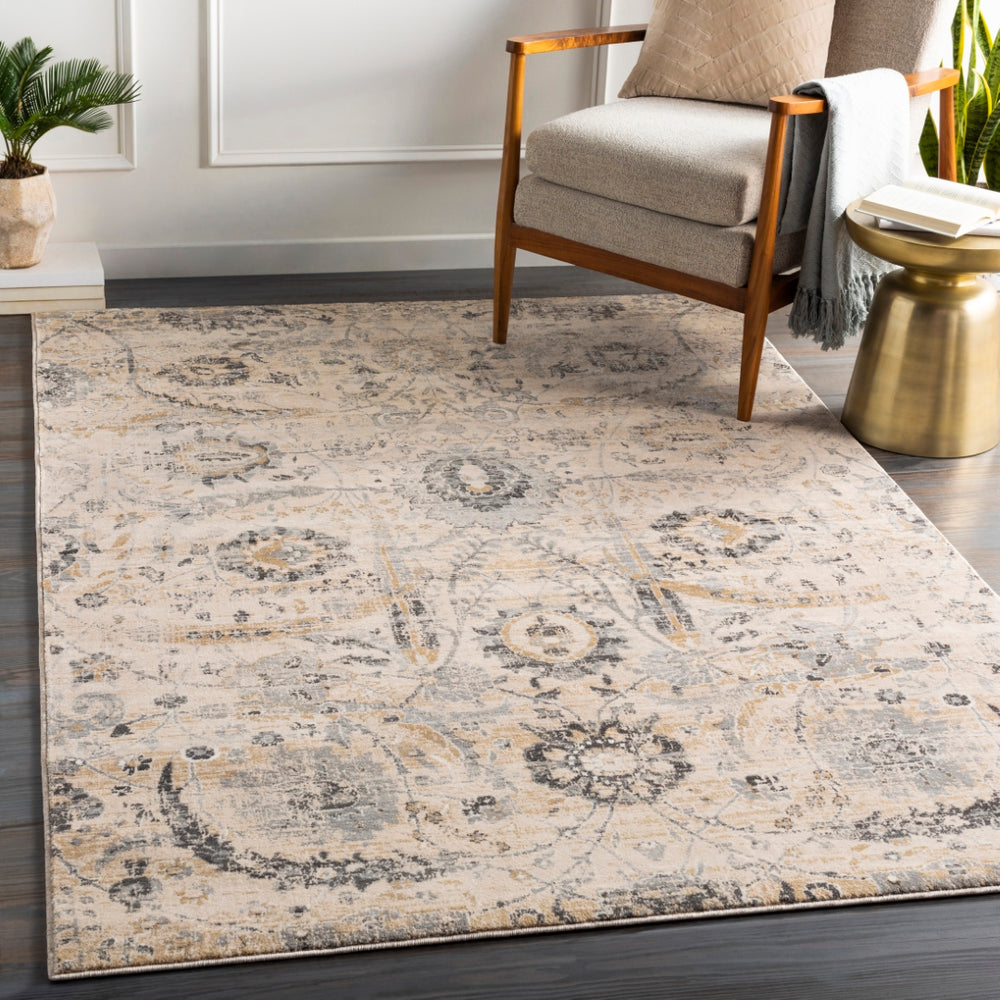 Indigo IGO-2319 Traditional Polypropylene Rug IGO2319-9124 Charcoal, Beige, Black, Medium Gray, Tan, White 100% Polypropylene 9' x 12'4"