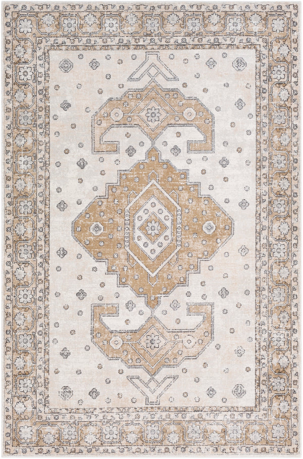 Indigo IGO-2321 Traditional Polypropylene Rug IGO2321-9124 Tan, Medium Gray, Charcoal, Black, Beige, White 100% Polypropylene 9' x 12'4"