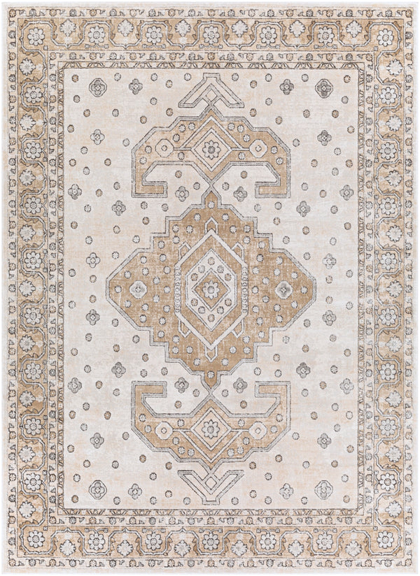 Indigo IGO-2321 Traditional Polypropylene Rug IGO2321-710102 Tan, Medium Gray, Charcoal, Black, Beige, White 100% Polypropylene 7'10" x 10'2"