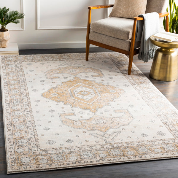 Indigo IGO-2321 Traditional Polypropylene Rug IGO2321-9124 Tan, Medium Gray, Charcoal, Black, Beige, White 100% Polypropylene 9' x 12'4"