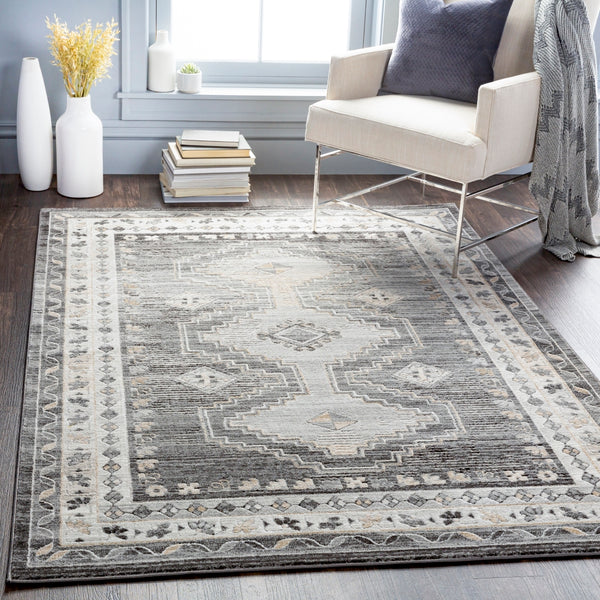Indigo IGO-2329 Global Polypropylene Rug IGO2329-710102 Taupe, Charcoal, Light Gray, Beige, Khaki, White 100% Polypropylene 7'10" x 10'2"