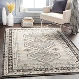 Indigo IGO-2330 Global Polypropylene Rug IGO2330-710102 Charcoal, Khaki, Light Gray, Taupe, White, Beige 100% Polypropylene 7'10" x 10'2"