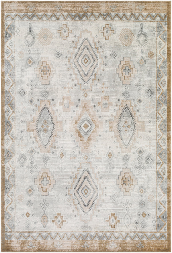 Indigo IGO-2332 Global Polypropylene Rug IGO2332-710102 Khaki, White, Light Gray, Taupe, Charcoal, Beige 100% Polypropylene 7'10" x 10'2"