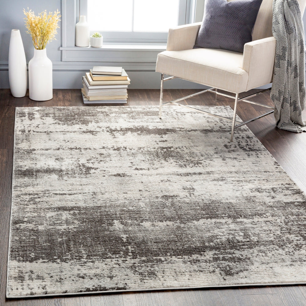Indigo IGO-2334 Global Polypropylene Rug IGO2334-710102 Charcoal, Taupe, Light Gray, White 100% Polypropylene 7'10" x 10'2"