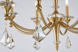 Bethel Stain Brass Chandelier in Iron & Crystal