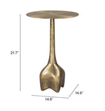 Zuo Modern Lexi Aluminum Modern Commercial Grade Side Table Antique Brass Aluminum