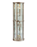 Pulaski Furniture Lighted Half Round 5 Shelf Curio Cabinet in Aged Silver 21395-PULASKI 21395-PULASKI