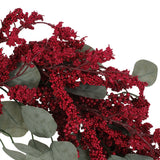 Nolta 29" Eucalyptus Artificial Wreath with Berries, Green and Red Noble House