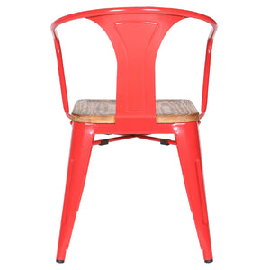 Metropolis Metal Arm Chair - Set of 4 Red
