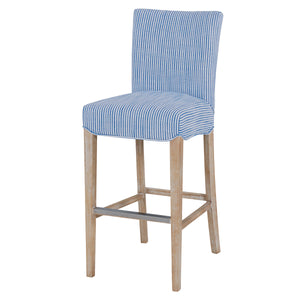 Milton Fabric Bar Stool - Upscale Comfort with Classic Parsons Style and Natural Wood Legs for Dining