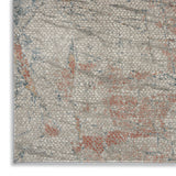 Nourison Rustic Textures RUS15 Rustic Machine Made Power-loomed Indoor only Area Rug Light Grey/Rust 6' x 9' 99446089243