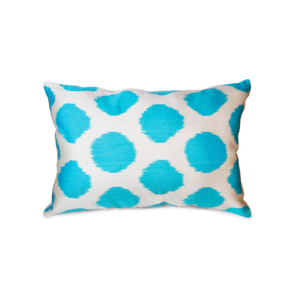 Pasargad Pasargad Silk Velvet Ikat Aqua Pillow () IK27-PASARGAD