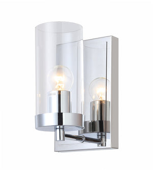 Bethel Chrome Wall Sconce in Metal & Glass