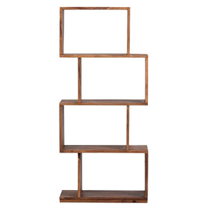 Porter Designs Urban Solid Sheesham Wood 4 Shelf Contemporary Bookcase Natural 10-117-01-8056
