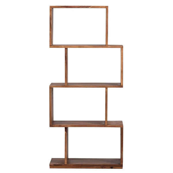 Porter Designs Urban Solid Sheesham Wood 4 Shelf Contemporary Bookcase Natural 10-117-01-8056