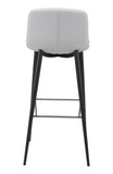 Zuo Modern Tangiers 100% Polyurethane, Plywood, Steel Modern Commercial Grade Barstool Set - Set of 2 White, Dark Gray 100% Polyurethane, Plywood, Steel