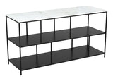 Zuo Modern Singularity Marble, MDF, Iron Modern Commercial Grade Console Table White, Black Marble, MDF, Iron