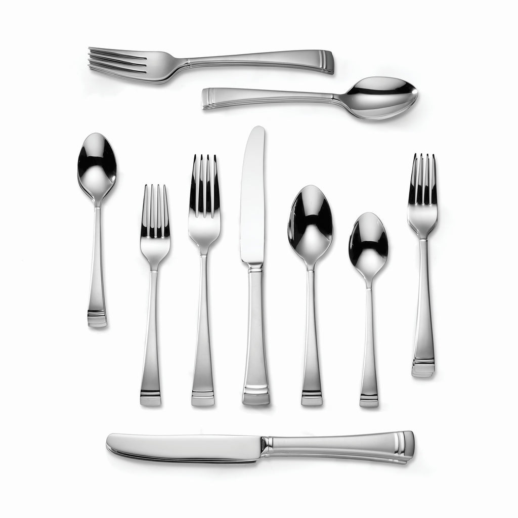 FLATWARE WITH THIN WOOD-DESIGN HANDLE - Brown