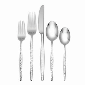 Revolve 20-Piece Stainless Steel Flatware Set with Textured Handles for Modern Dining Excellence