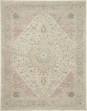 Nourison Tranquil TRA06 Farmhouse Machine Made Power-loomed Indoor Area Rug Ivory/Pink 8'10" x 11'10" 99446485489