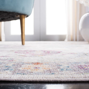 Illusion 703  Power Loomed Viscose Pile Rug Cream / Purple