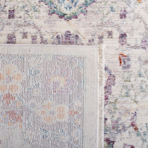 Illusion 703  Power Loomed Viscose Pile Rug Cream / Purple