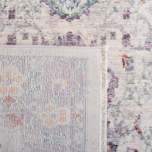 Illusion 703  Power Loomed Viscose Pile Rug Cream / Purple