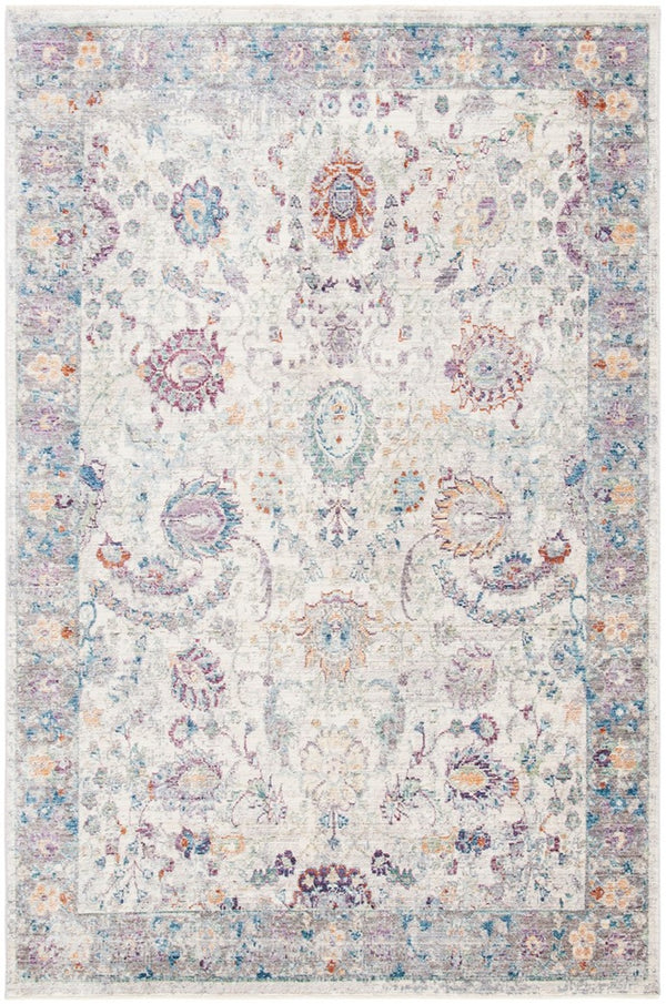 Illusion 703  Power Loomed Viscose Pile Rug Cream / Purple