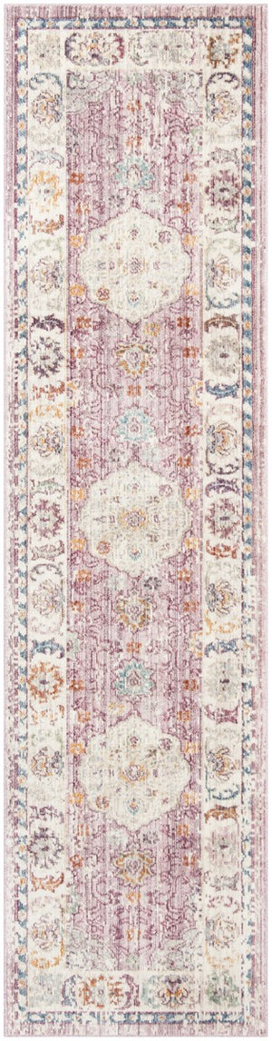 Illusion 708  Power Loomed Viscose Pile Rug Rose / Cream
