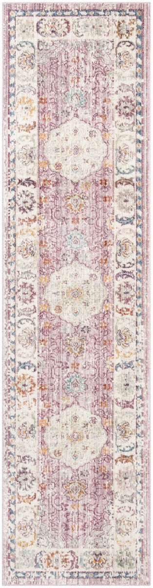 Illusion 708  Power Loomed Viscose Pile Rug Rose / Cream
