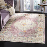 Illusion 708  Power Loomed Viscose Pile Rug Rose / Cream