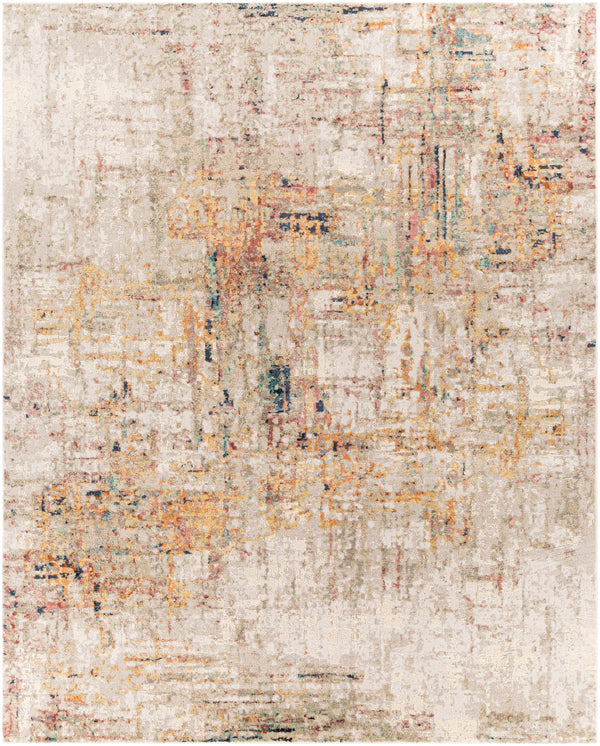 Illusions ILS-2300 Modern Polypropylene, Polyester Rug ILS2300-71010 Cream, Light Gray, Medium Gray, Saffron, Navy, Peach, Burnt Orange, Sage, Dark Green 70% Polypropylene, 30% Polyester 7'10" x 10'
