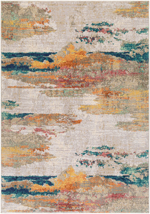 Illusions ILS-2302 Modern Polypropylene, Polyester Rug ILS2302-912 Cream, Light Gray, Medium Gray, Saffron, Sage, Dark Green, Peach 70% Polypropylene, 30% Polyester 9' x 12'