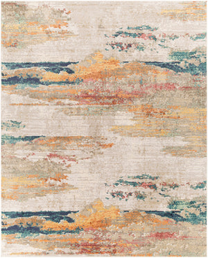 Illusions ILS-2302 Modern Polypropylene, Polyester Rug ILS2302-71010 Cream, Light Gray, Medium Gray, Saffron, Sage, Dark Green, Peach 70% Polypropylene, 30% Polyester 7'10" x 10'