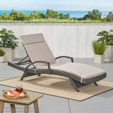 Salem Outdoor Chaise Lounge Cushion, Charcoal Noble House
