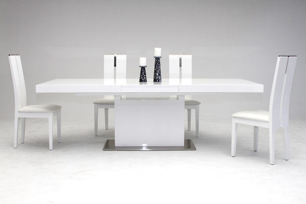 VIG Furniture Modrest Zenith - Modern White Extendable Dining Table VGGU841XT-WHT