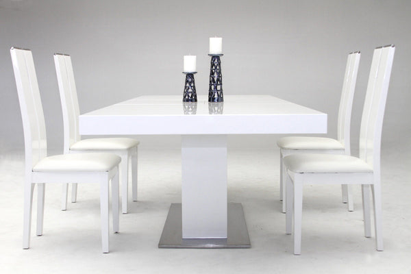 VIG Furniture Modrest Zenith - Modern White Extendable Dining Table VGGU841XT-WHT