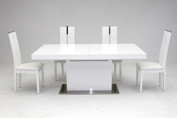 VIG Furniture Modrest Zenith - Modern White Extendable Dining Table VGGU841XT-WHT