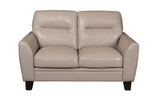 Porter Designs Matera Top Quality Leather Transitional Loveseat Cream 02-189C-02-3617